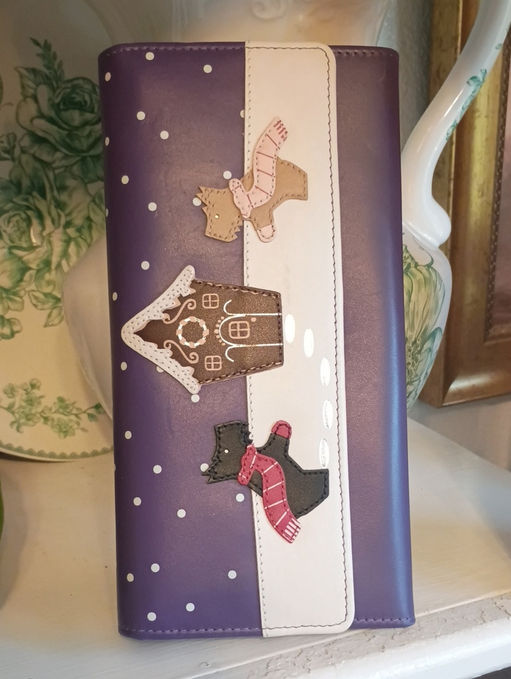 Radley london purple gingerbread dogs snow wallet